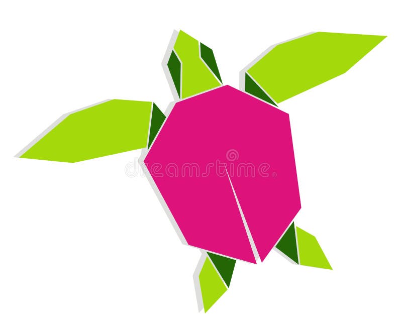 Mångfärgad origamisköldpadda royaltyfri illustrationer