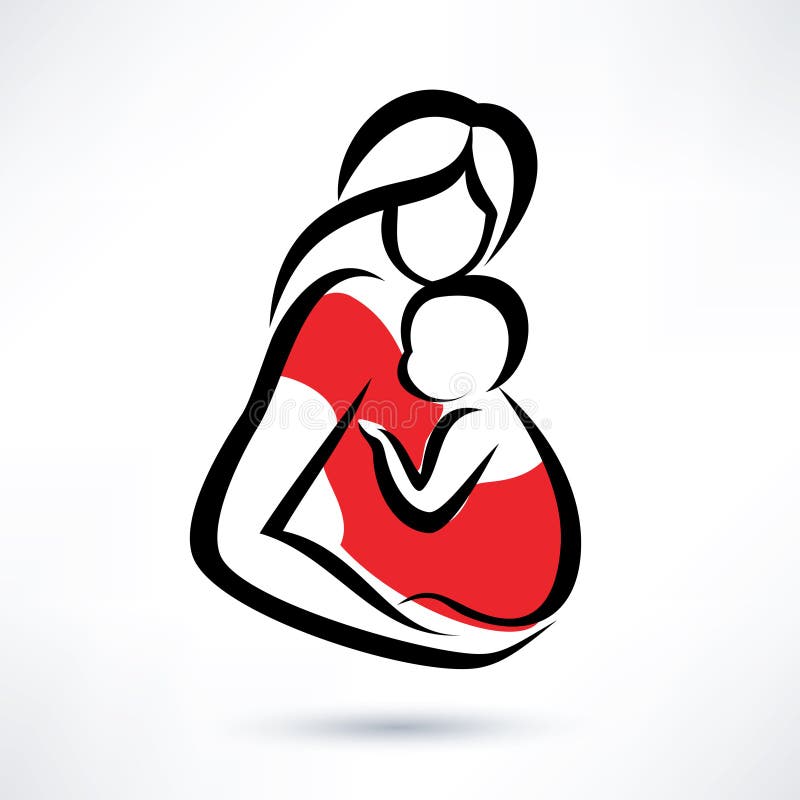 Mère tenant le bébé dans la bride illustration stock Mère tenant le bébé dans la bride illustration stock