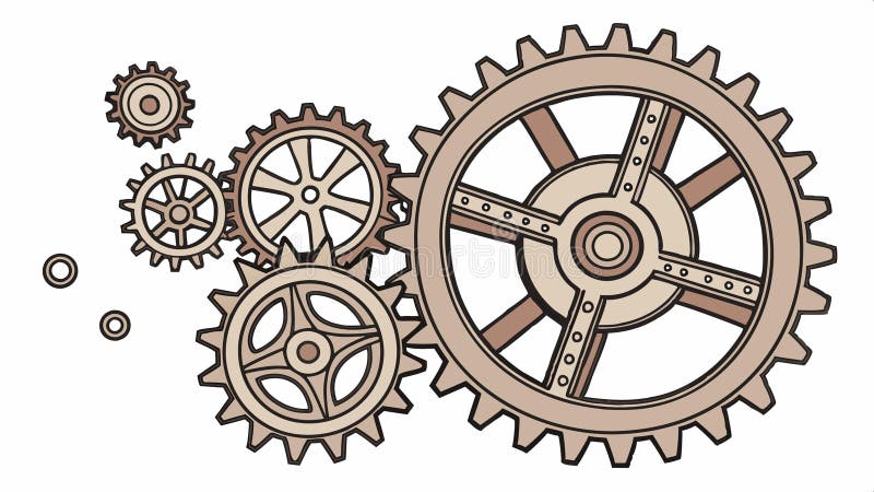Mécanisme conception complexe technologie industrielle et système mécanique conception vectorielle génération AI illustration de vecteur