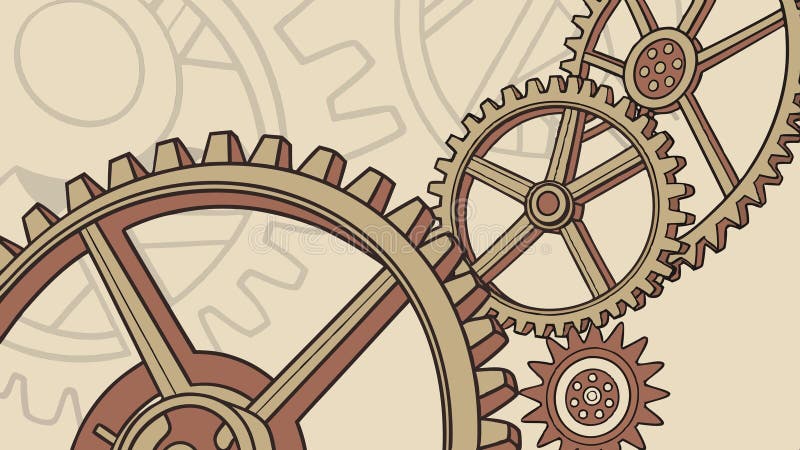 Mécanisme d'engrenages closeusetechnologie industrielle et système mécanique conception vectorielle Génération AI illustration libre de droits