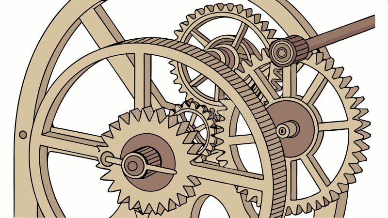 Mécanisme d'engrenages de verrouillage complexe conception mécanique conception vectorielle Génération AI illustration stock