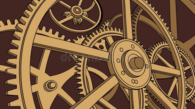 Mécanisme d'engrenages de verrouillage complexe conception mécanique conception vectorielle Génération AI illustration stock
