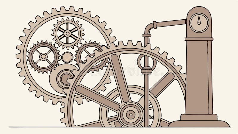 Mécanisme de l'horloge conception complexe et conception mécanique des vecteurs d'art Génération AI illustration stock