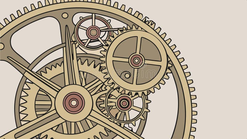 Mécanisme de l'horloge mécanique complexe machine et steampunk conception vectorielle conception Génération AI illustration de vecteur