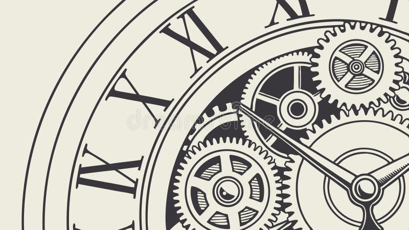Mécanisme de l'horloge mécanique complexe machine et steampunk technologie conception vectorielle Génération AI illustration libre de droits