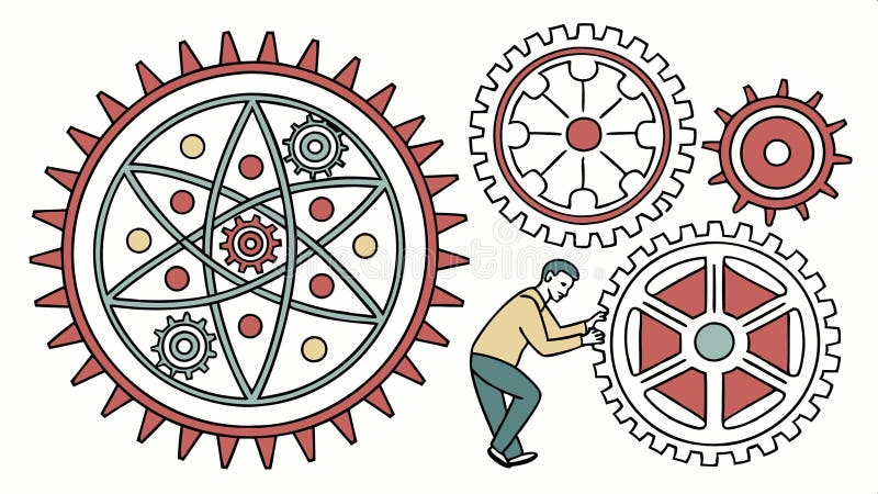 Mécanismes d'engrenages conception industrielle et mécanique conception vectorielle génération AI illustration stock