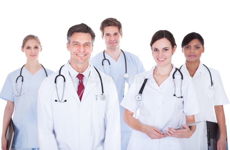 Médecins et infirmières avec le stéthoscope photos stock Médecins et infirmières avec le stéthoscope photos stock