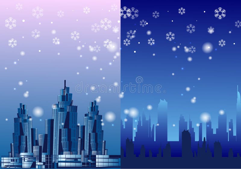 Winter city megalopolis snowy, vector illustration, 2020. Winter city megalopolis snowy, vector illustration, 2020