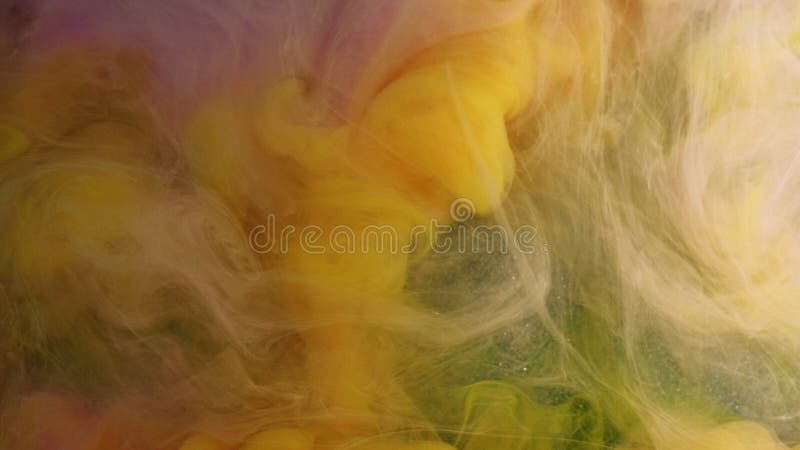 Mélange de fumée coulée d'eau jaune violet nuage de peinture clips vidéos