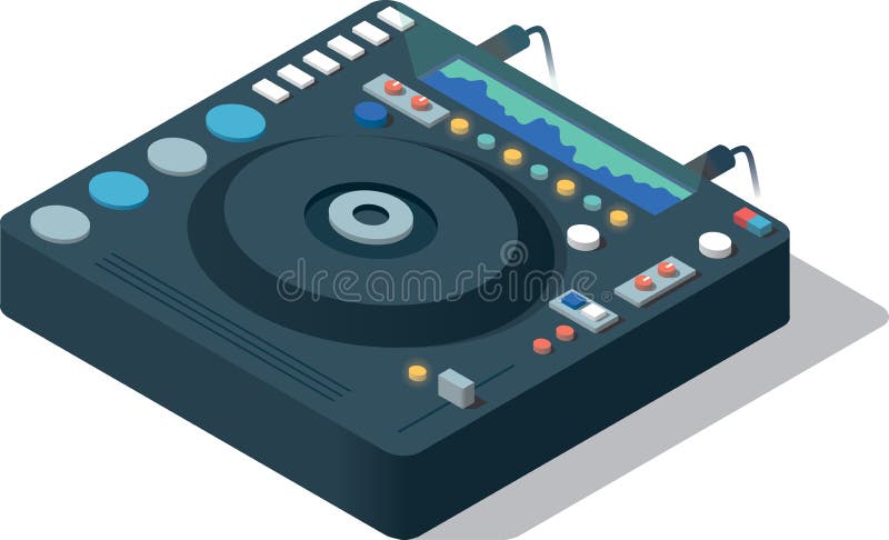 Mélangeur du DJ, illustration isométrique de concept de vecteur illustration libre de droits Mélangeur du DJ, illustration isométrique de concept de vecteur illustration libre de droits