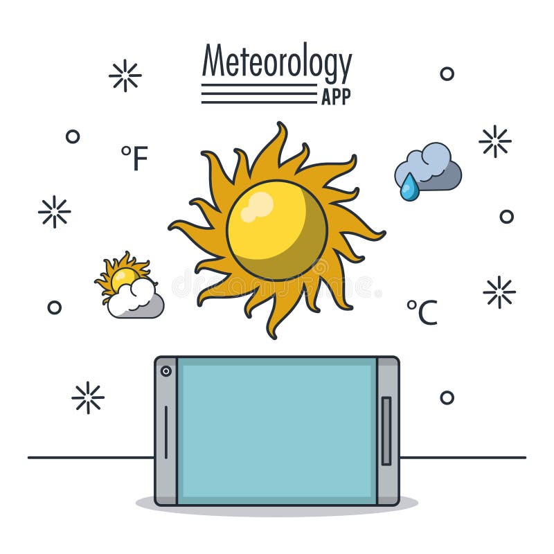 Météorologie APP de temps illustration de vecteur Météorologie APP de temps illustration de vecteur