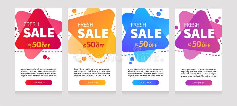 Móbil fluido moderno dinâmico para bandeiras instantâneas da venda O projeto do molde da bandeira da venda, oferta especial da ve ilustração royalty free Móbil fluido moderno dinâmico para bandeiras instantâneas da venda O projeto do molde da bandeira da venda, oferta especial da ve ilustração royalty free