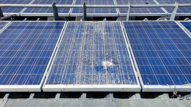 Destroyed solar modules, a case for insurance. Destroyed solar modules, a case for insurance.