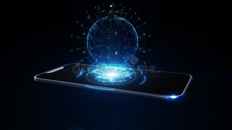 Móvil de 5g conexión a internet de alta velocidad de internet de las cosas red de tecnología iot datos digitales y red social libre illustration