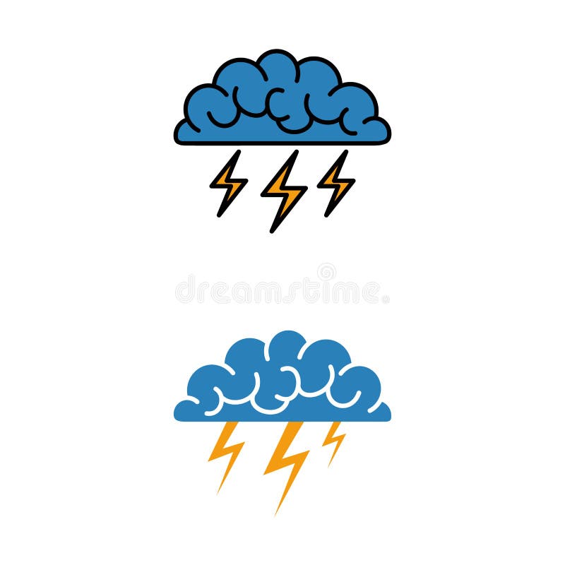 Mózg, brainstorming, pomysł, twórczość logo i ikona, wektor royalty ilustracja Mózg, brainstorming, pomysł, twórczość logo i ikona, wektor royalty ilustracja
