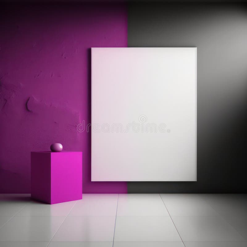 Mönsteraffischsmockup magenta dimma och onyx block ai generation vektor illustrationer