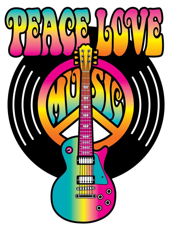 Música del amor de la paz del vinilo
