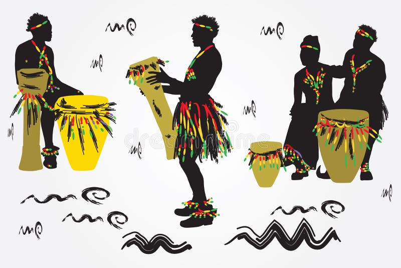 Músicos africanos ilustração do vetor Músicos africanos ilustração do vetor