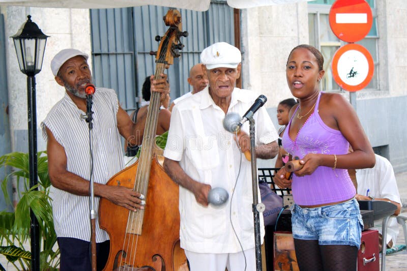 Group of cuban musicians performing on the street in Havana. Group of cuban musicians performing on the street in Havana