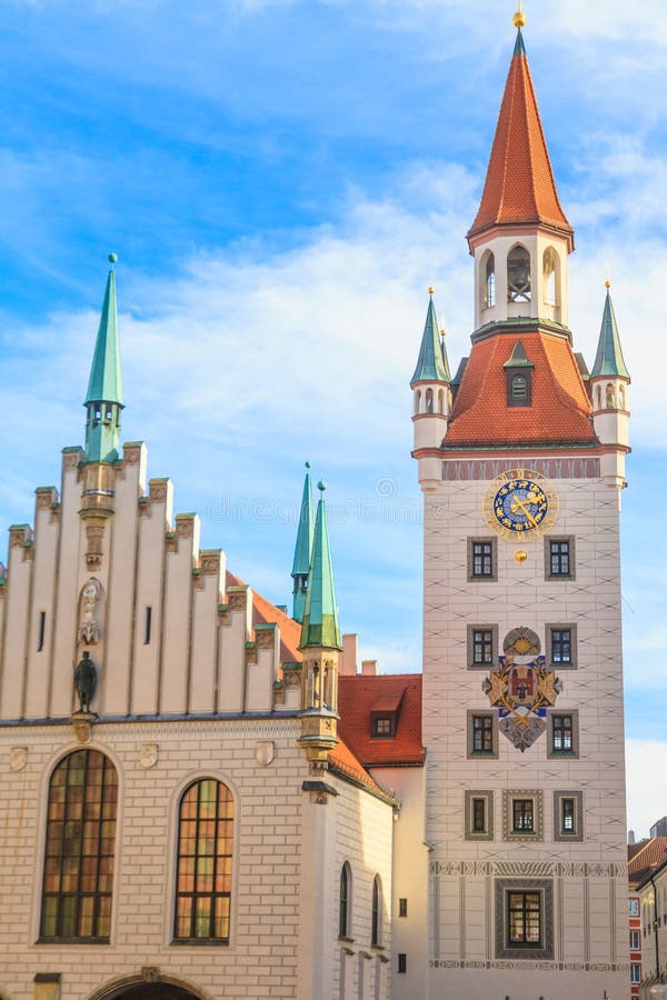 München, Oud Stadhuis met Toren, Beieren stock foto München, Oud Stadhuis met Toren, Beieren stock foto