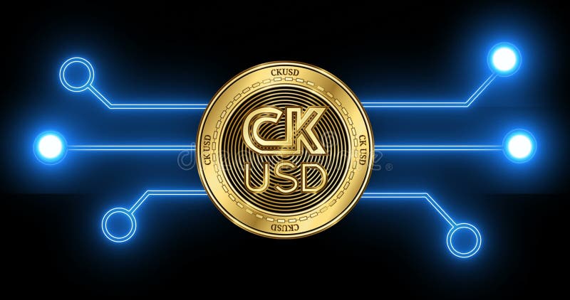 Münze cryptocurrency CK USD CKUSD mit glühendem blockchain Geschäftsdiagramm