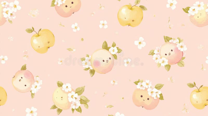 Măr proaspăt copt, crestat într-un model repetitiv fără sudură pentru proiectarea țesăturii royalty free stock photo