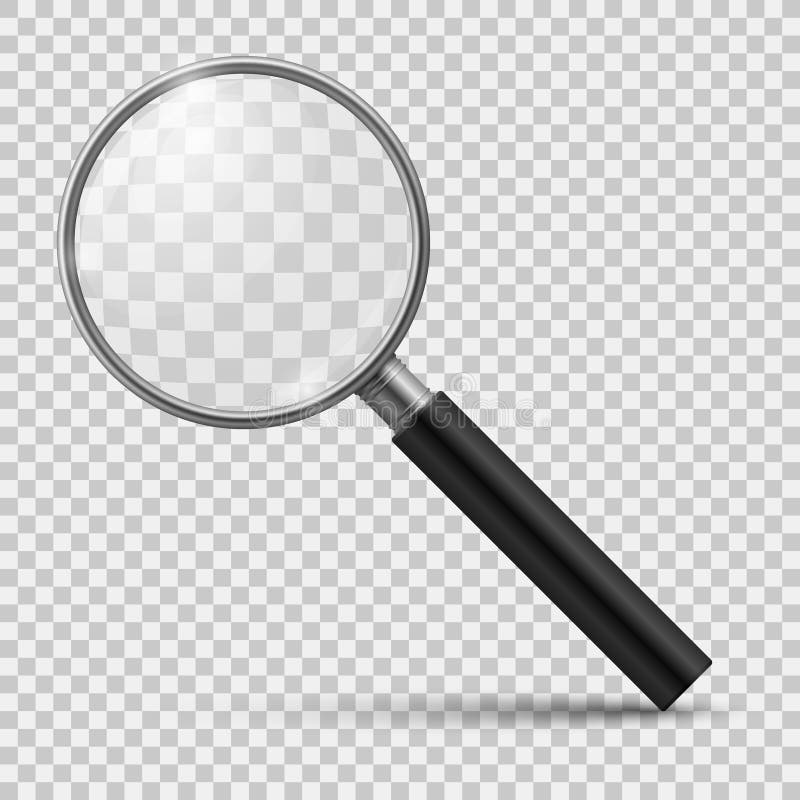 Mărire realistă. instrumente de mărire a măririi mărimii de sticlă pentru instrumentele de lupă pentru examinarea microscopului op vector illustration