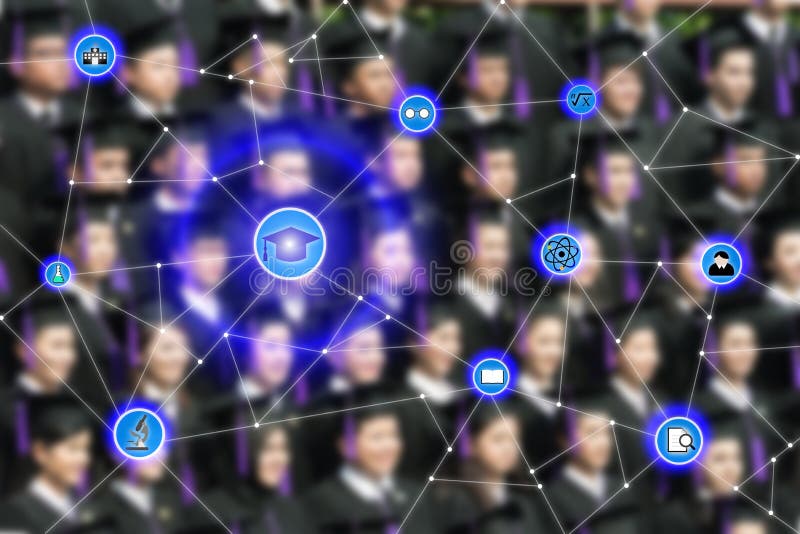 Mądrze edukaci i edukaci ikony sieci conection z gradua zdjęcie stock Mądrze edukaci i edukaci ikony sieci conection z gradua zdjęcie stock