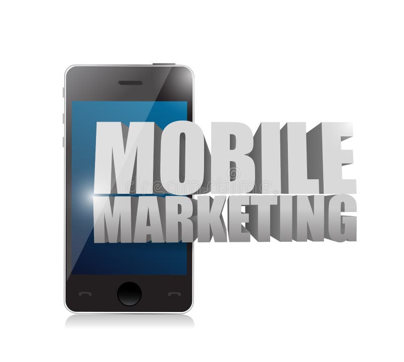 Mądrze telefon z mobilnym marketingu znakiem royalty ilustracja Mądrze telefon z mobilnym marketingu znakiem royalty ilustracja