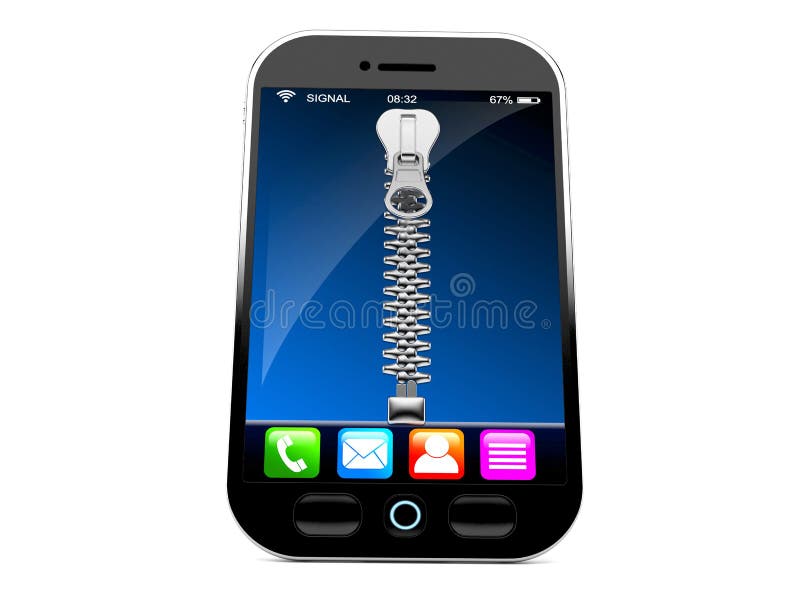 Mądrze telefon z suwaczkiem ilustracji Mądrze telefon z suwaczkiem ilustracji