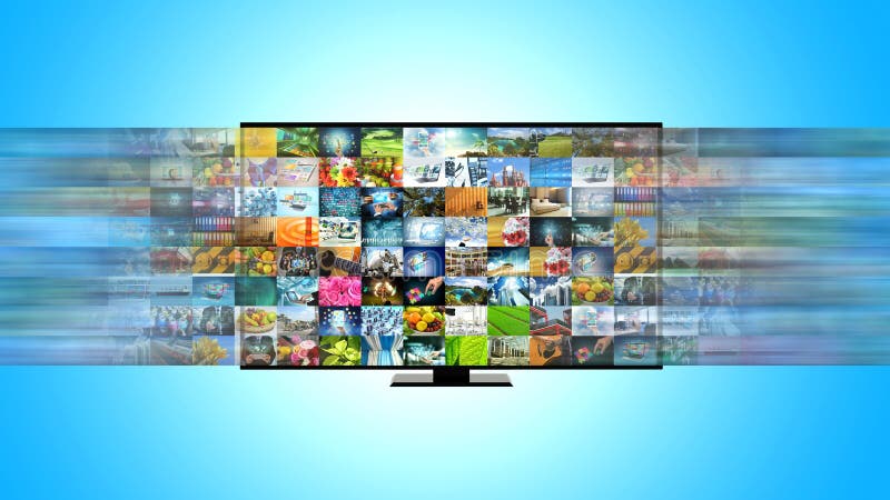Mądrze TV i Internetowy szerokie pasmo leje się rozrywkę royalty ilustracja Mądrze TV i Internetowy szerokie pasmo leje się rozrywkę royalty ilustracja