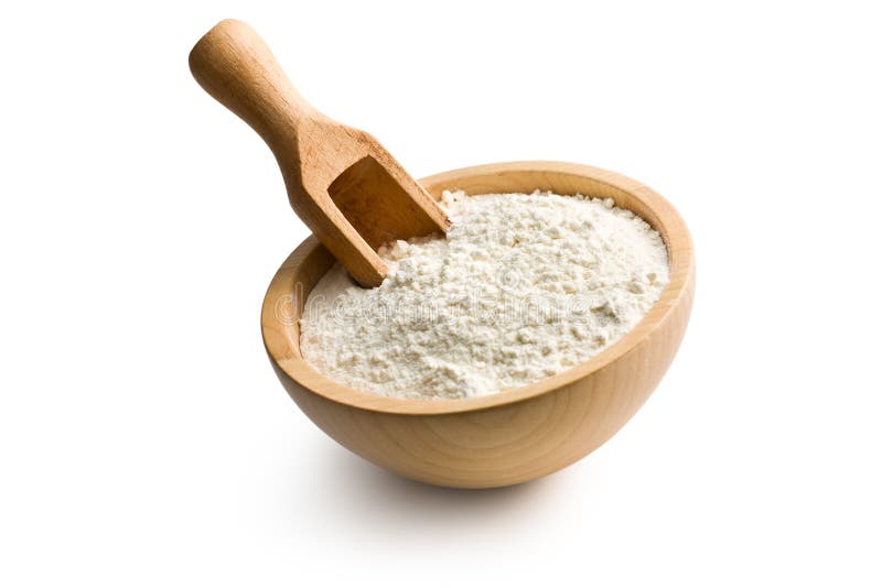 Mąka w drewnianym pucharze