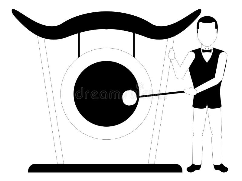 Męski avatar bawić się gong royalty ilustracja