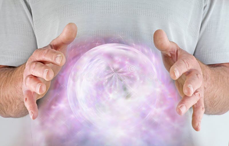 Męski uzdrowiciel z kłębiastą energetyczną formacją ilustracja wektor Męski uzdrowiciel z kłębiastą energetyczną formacją ilustracja wektor