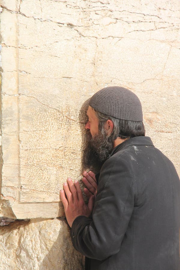 The prayer of a poor man at the Wailing Wall. The prayer of a poor man at the Wailing Wall