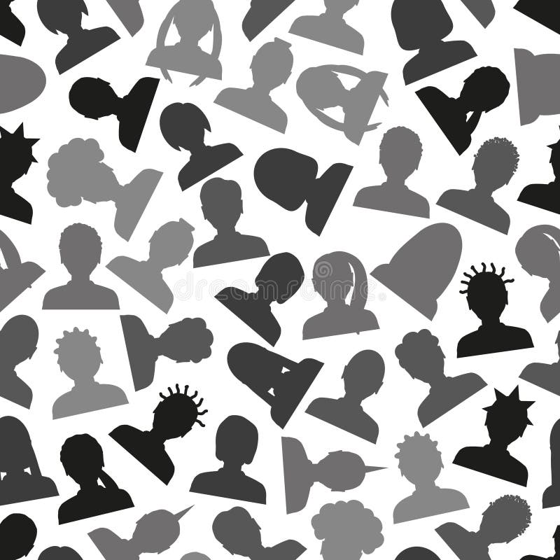 Mężczyzna i kobiety przewodzą prostych avatar ikon bezszwowego wzór eps10 royalty ilustracja Mężczyzna i kobiety przewodzą prostych avatar ikon bezszwowego wzór eps10 royalty ilustracja