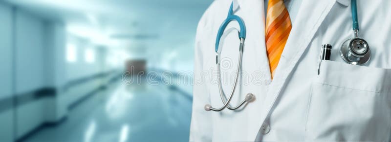 Mężczyzna lekarka Z stetoskopem W żakiecie Globalny opieki zdrowotnej medycyny ubezpieczenia pojęcie