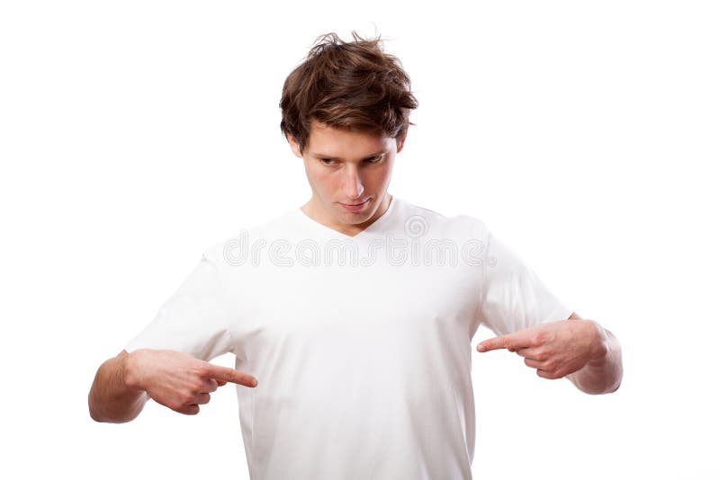 Mężczyzna w białym tshirt fotografia stock