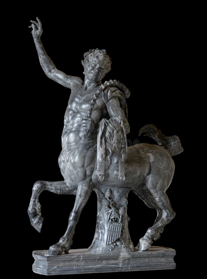 The Young Centaur, Hadrianic grey-black marble sculpture of a centaur based on Hellenistic models, found in Hadrian's Villa in Tivoli. The Young Centaur, Hadrianic grey-black marble sculpture of a centaur based on Hellenistic models, found in Hadrian's Villa in Tivoli