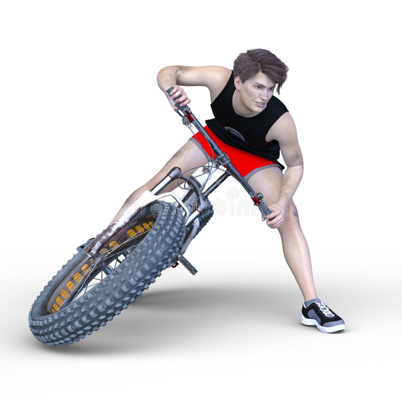 Młody człowiek przejażdżki gruby rower royalty ilustracja Młody człowiek przejażdżki gruby rower royalty ilustracja