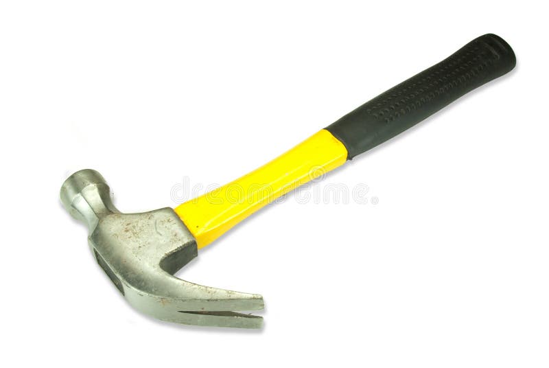 A hammer on white background, isolated. A hammer on white background, isolated