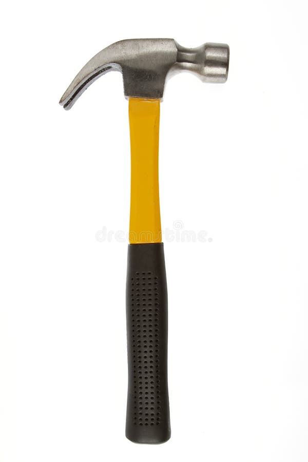 One claw hammer isolated on plain white background. One claw hammer isolated on plain white background