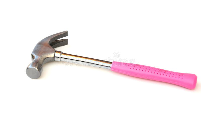 Shot of a pink hammer on a white background. Shot of a pink hammer on a white background