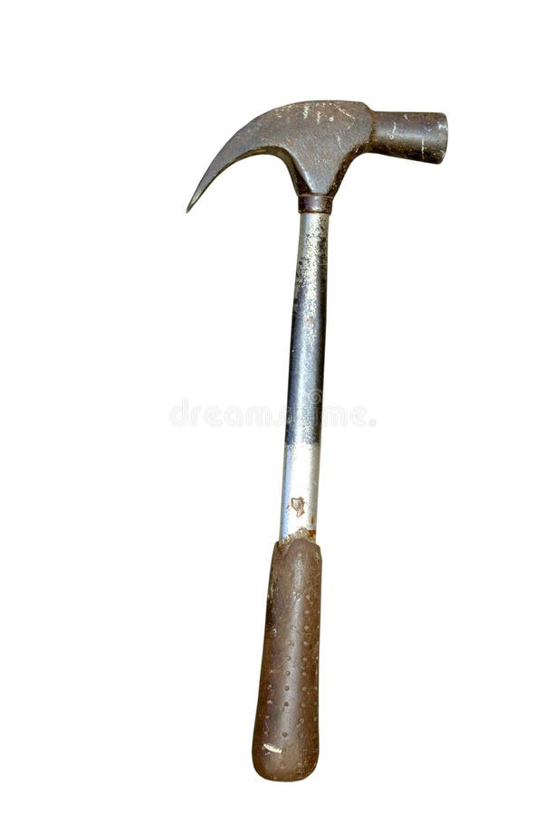 Old well used hammer isolated on a white background. Old well used hammer isolated on a white background