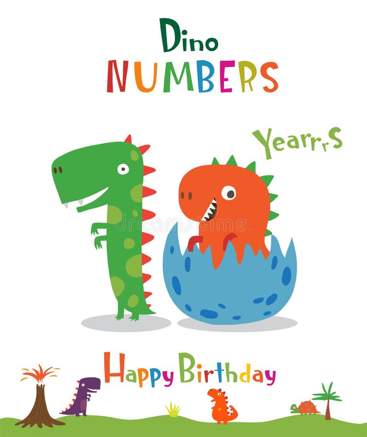 Número 3 Bajo La Forma De Dinosaurio Ilustración del Vector - Ilustración  de animal, tarjeta: 139615033