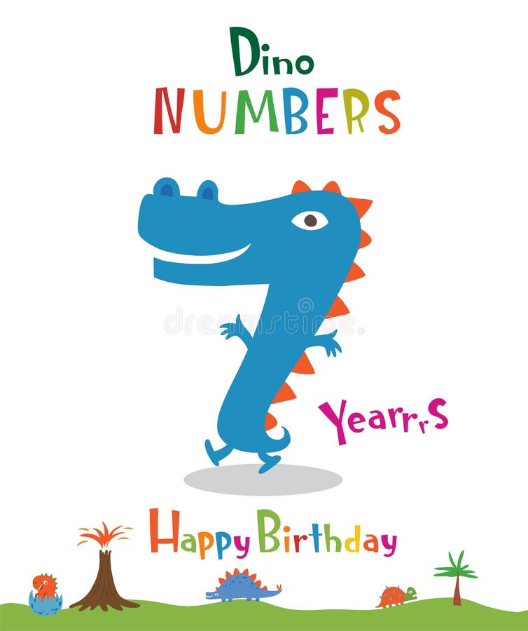 Número 5 Bajo La Forma De Dinosaurio Ilustración del Vector - Ilustración  de arte, animales: 139614258