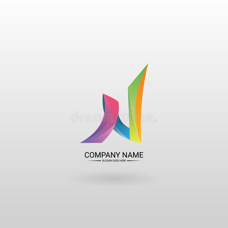 N Brievenembleem 3d n-Brief Logo Design vector illustratie