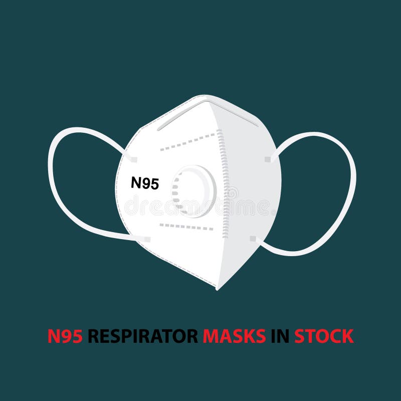N95 diseño gráfico vectorial de máscara facial respiradora