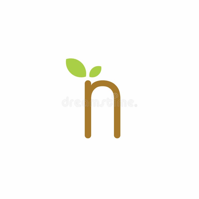 N Leaves Logo Design semplice. N Vettore di natura icona illustrazione vettoriale