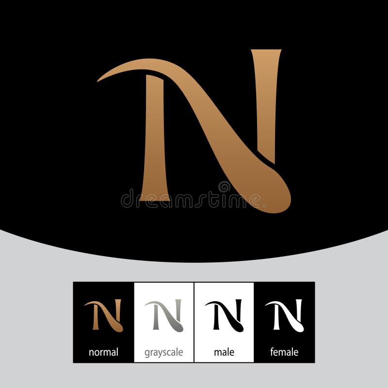 N Letter Logo Royal. Vector Stock Vector Illustration of gold